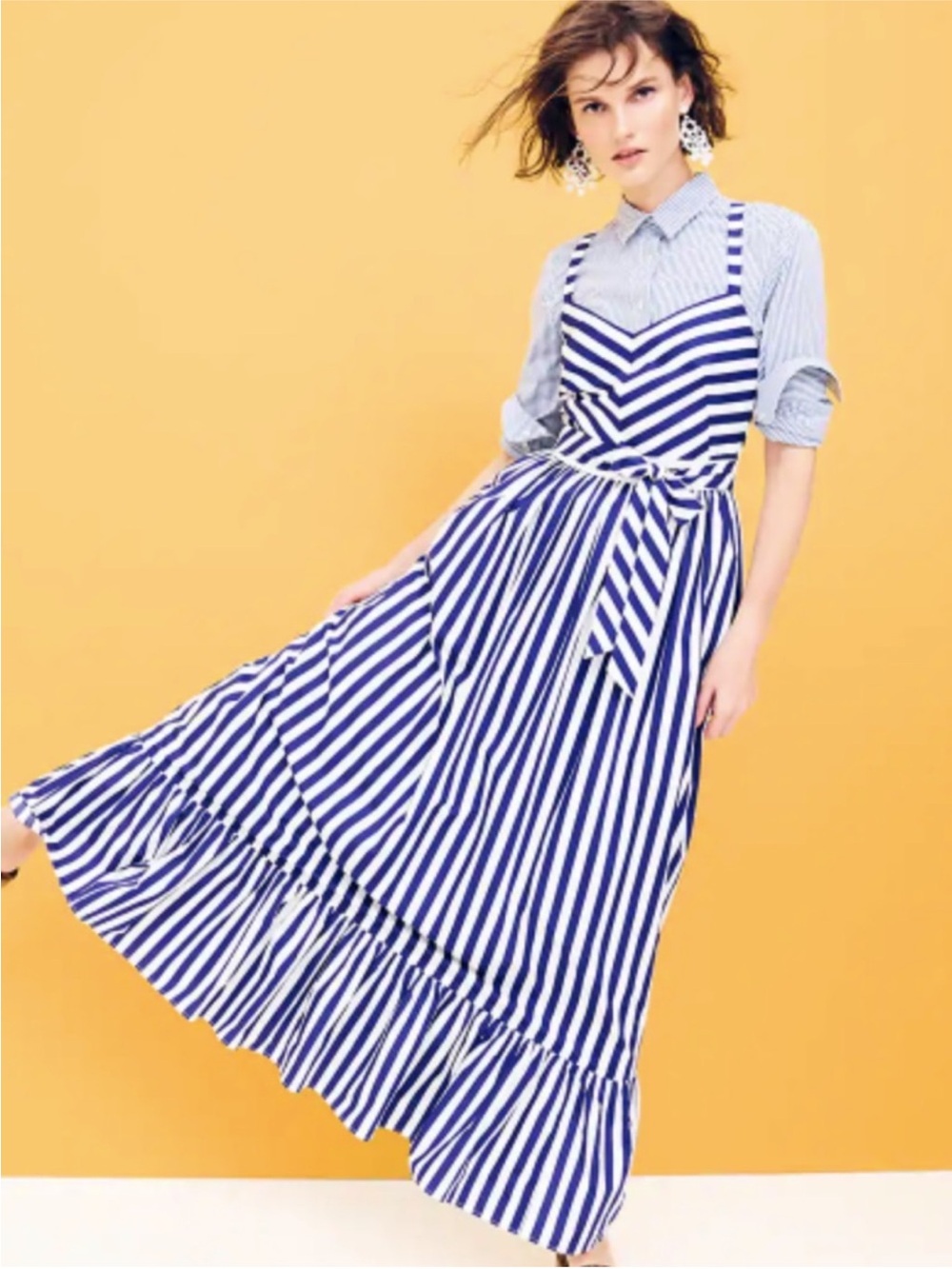 J. Crew Blue and White Striped Maxi Dress - Picture 9 of 14